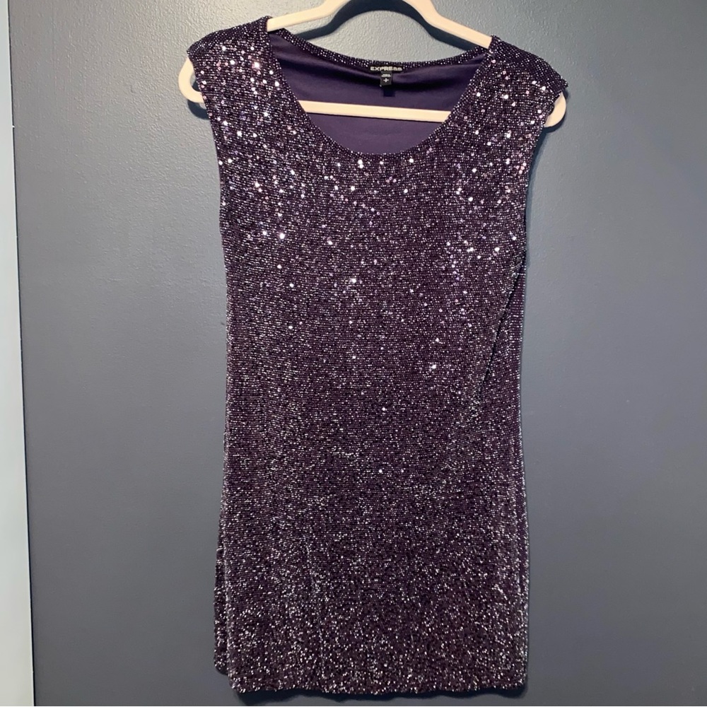 Express Sequin Navy mini dress